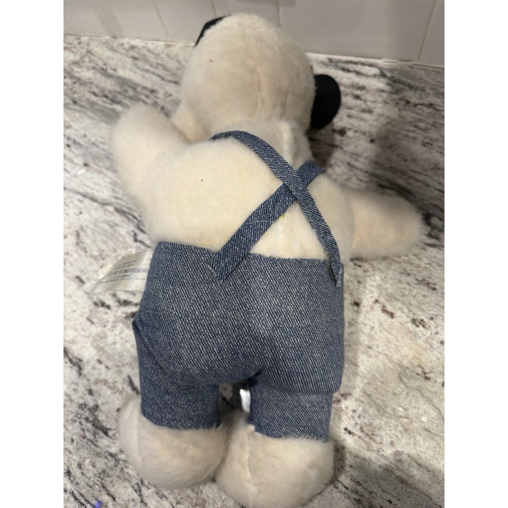 Vintage Snoopy Plush Daffy Denims Overalls 60s 70s Peanuts Doll Stuffed Animal - Picture 6 of 6